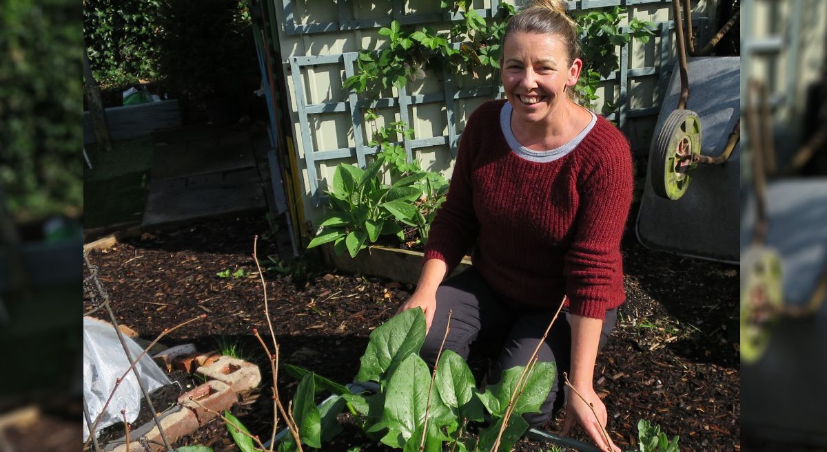 Lecturer Claire Dunwoody planting for Summer
